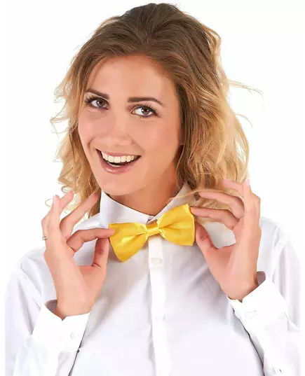 Noeud papillon jaune satiné adulte, image 2