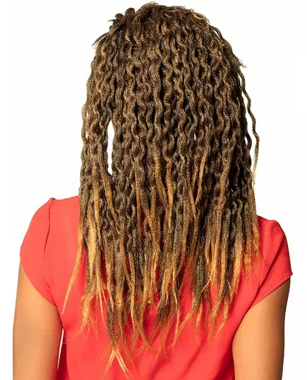 Perruque chatain rasta avec bandeau femme, image 2