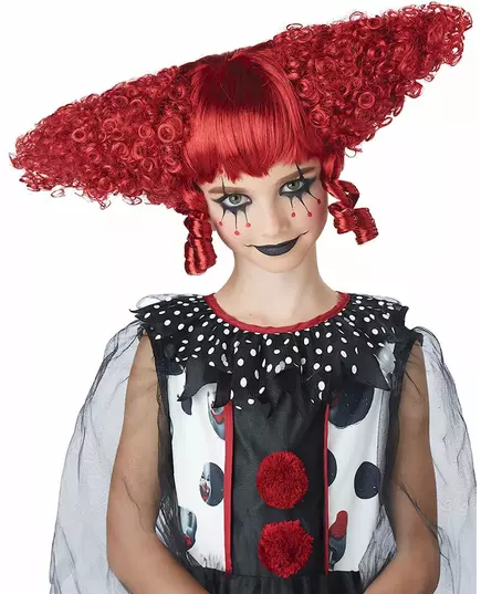 Rode psycho clown pruik voor vrouwen, image 2
