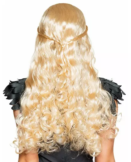 Perruque longue blonde avec petites tresses femme, image 2
