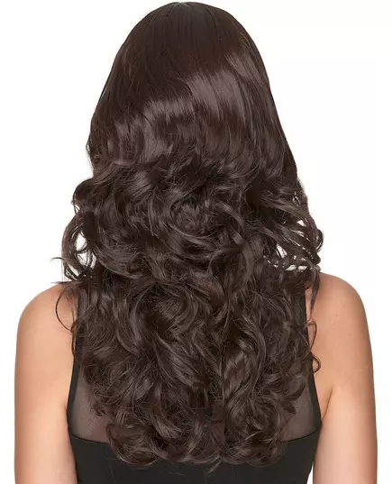 Perruque luxe chatain ondulée avec frange femme - 221g, image 2