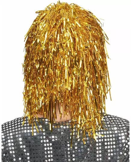 Goudkleurige glitterpruik voor volwassenen, image 2