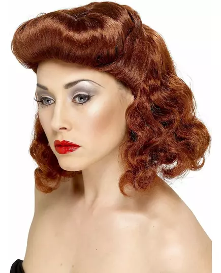 Bruine pin-up-pruik voor vrouwen, image 2