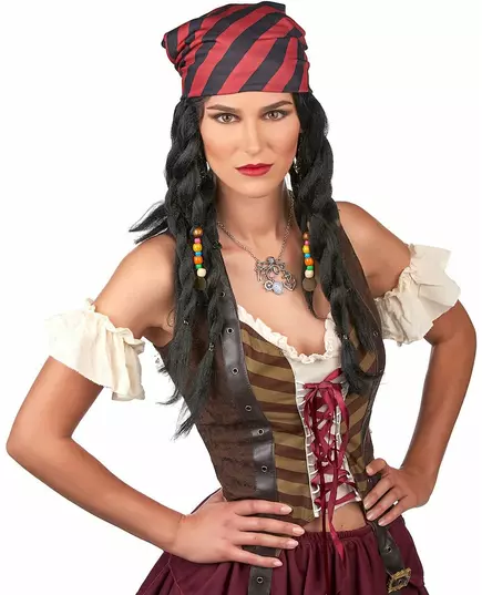 Perruque pirate à tresses adulte, image 2