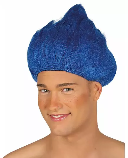 Blauwe troll pruik voor volwassenen, image 2