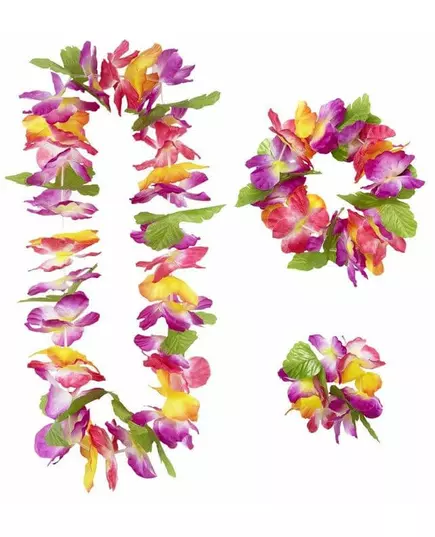 Set hawaï à fleurs adulte, image 2