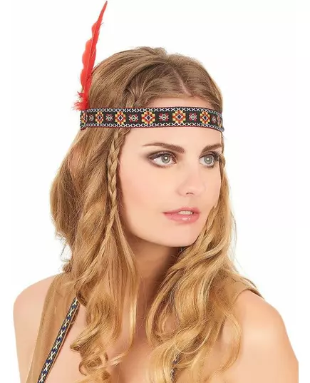Indiaanse hoofdband met veer, image 2