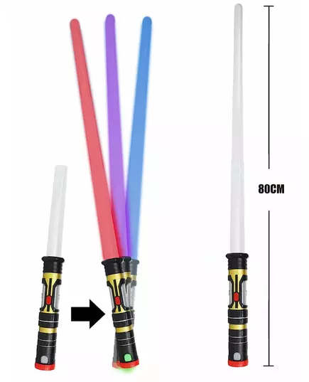 3-in-1 intrekbaar lichtzwaard 80 cm, image 2