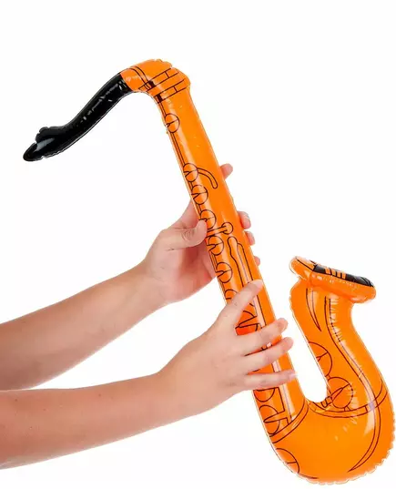 Saxophone gonflable orange adulte, image 2