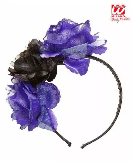 Haarband met paarse en zwarte bloemen voor vrouwen, image 2