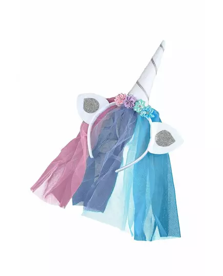 Serre-tête licorne avec voile multicolore adulte, image 2