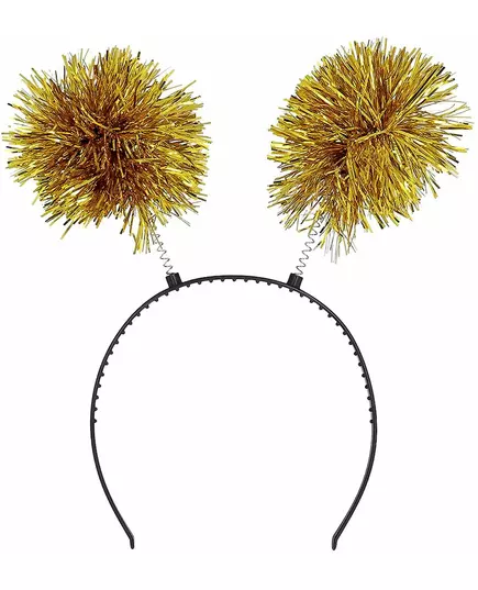 Serre-tête pompon dorés adulte, image 2
