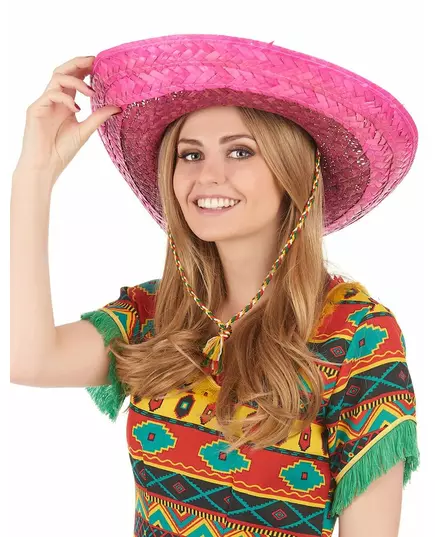 Roze Mexicaanse sombrero voor volwassenen, image 2