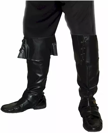Sur-bottes noire simili cuir lacets et lanière cloutée adulte, image 2
