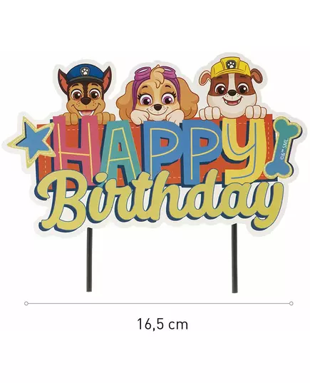 Taarttopper Paw Patrol™ Happy Birthday 17,5 cm, image 2