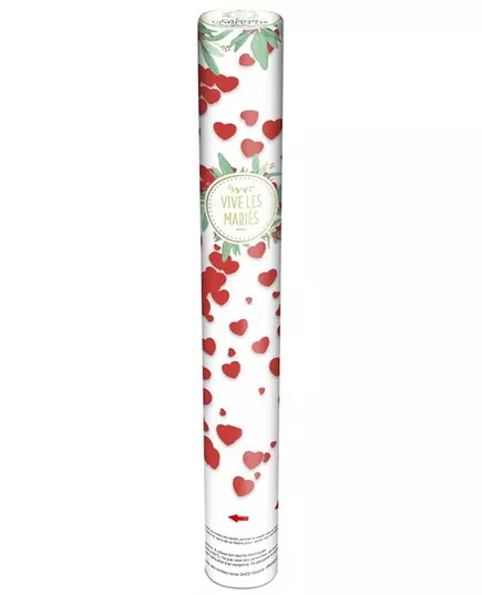 Canon à confettis cœurs rouges 40 cm, image 2