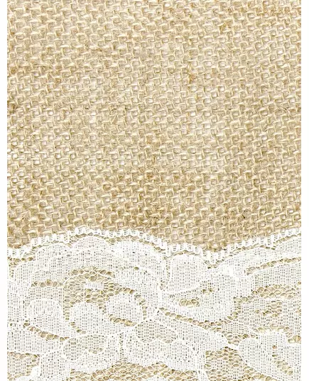 Chemin de table en jute avec centre en dentelle 28 cm x 2,75 m, image 2