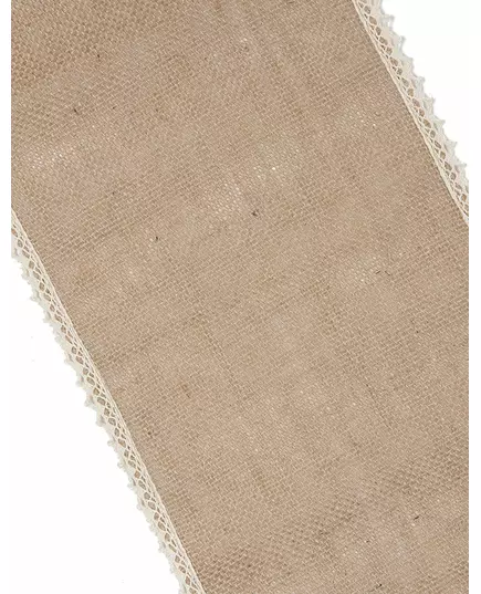 Chemin de table en jute et dentelle 20 cm x 5 m, image 2