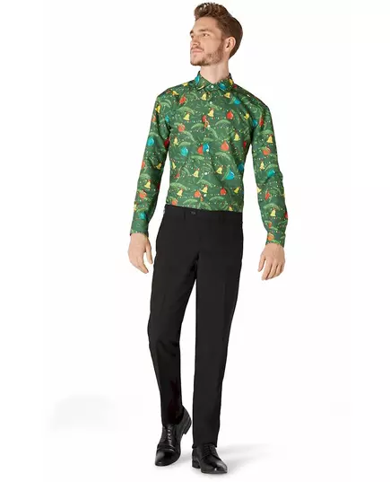 Groen Suitmeister™ gedessineerd kerstoverhemd voor volwassenen, image 2