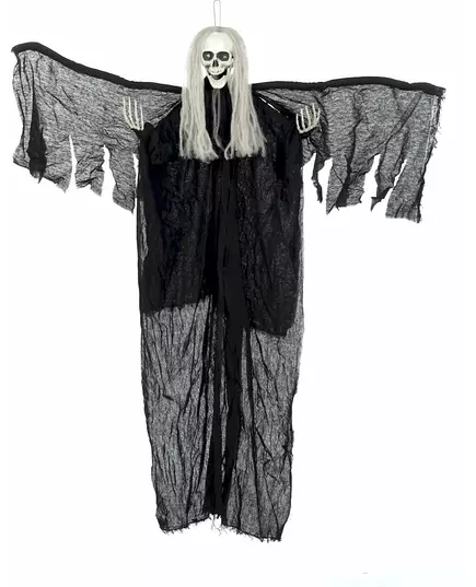 Zwarte engel des doods decoratie met licht, image 2