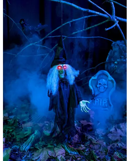 Halloween decoratie bewegende heks met licht en geluid, image 2