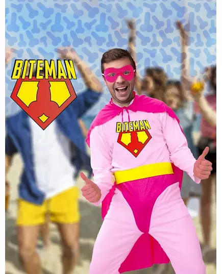 Roze Biteman kostuum voor mannen, image 2