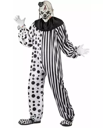 Zwart en wit monsterlijk clown kostuum voor volwassenen, Maat: Medium, image 2