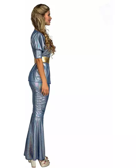 Déguisement disco argent brillant femme, image 2