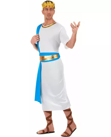 Blauwe Griekse keizer kostuum voor mannen, Maat: Large, image 2