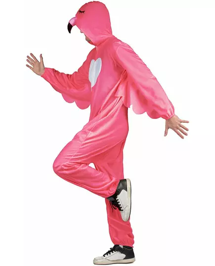 Roze flamingo outfit met capuchon voor mannen, Maat: Medium, image 2