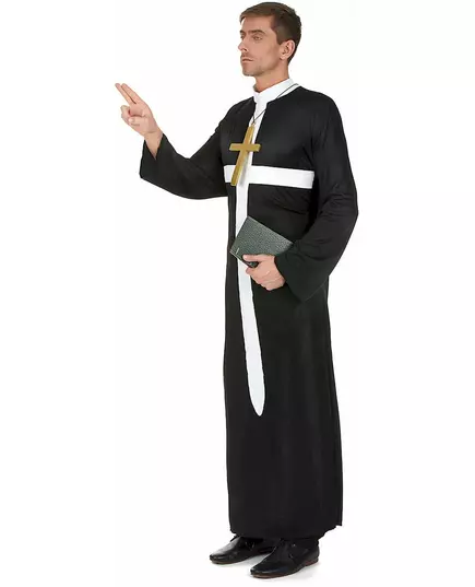 Déguisement prêtre croix blanche homme, Taille: Medium/Large, image 2