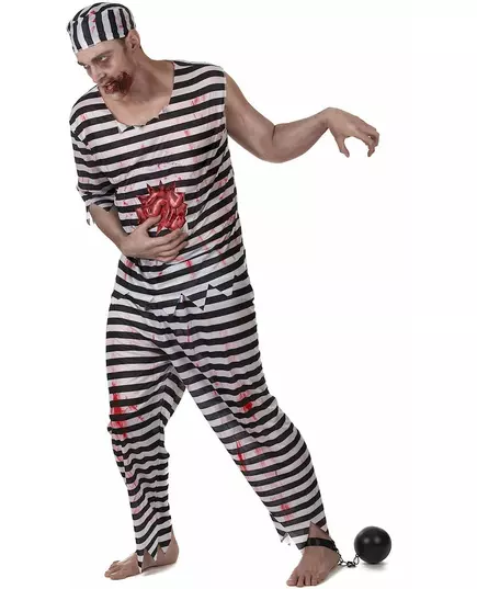 Déguisement prisonnier zombie effrayant homme, Taille: Large, image 2