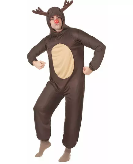 Déguisement marron renne adulte Noël, Taille: Large, image 2