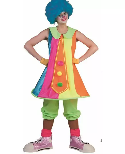Déguisement robe clown fluo femme, image 2