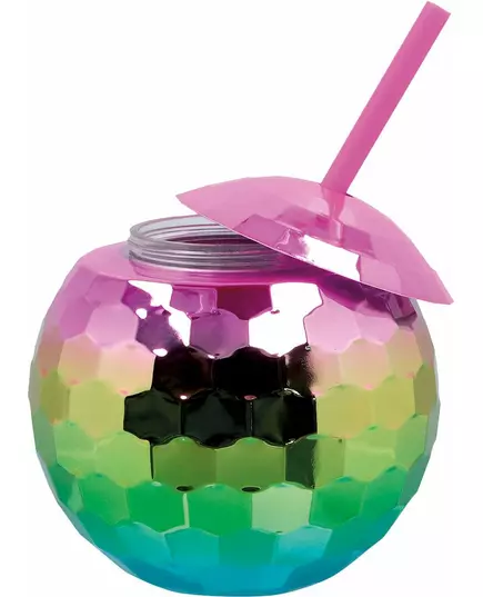 Gobelet boule disco arc en ciel 600 ml, image 2