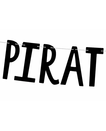 Zwarte kartonnen pirates party slinger, image 2