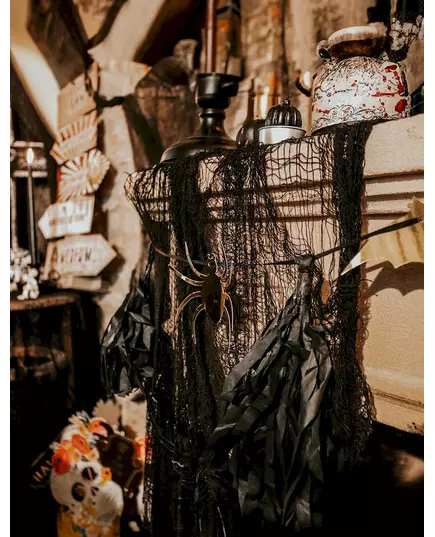 Halloweenslinger met kwastjes zwart en goud 2 m, image 2