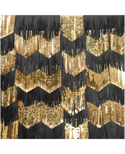 Set van 7 kwastjesslingers zwart en goud 2 m, image 2