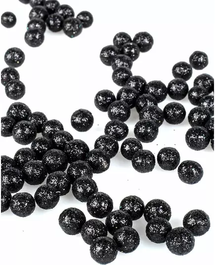 Mini boules à paillettes noires de 8 mm, 10 g, image 2
