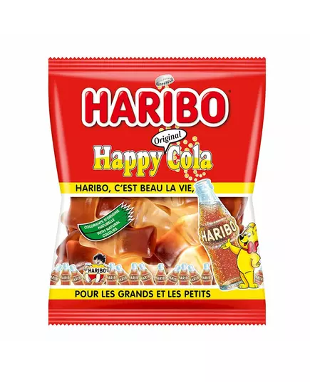 Mini zakje Haribo Happy Cola snoepjes, image 2
