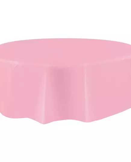 Rond plastic tafelkleed lichtroze 213 cm, image 2