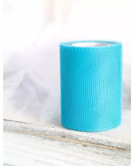 Rouleau de 20 mètres de tulle bleu turquoise, image 2