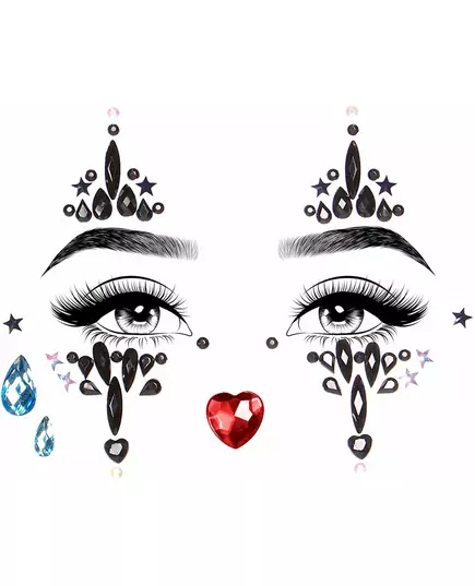 Bijoux pour visage adhésifs arlequine, image 2