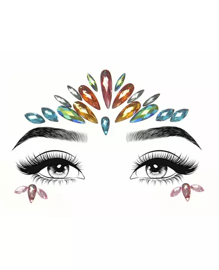 Bijoux pour visage adhésifs multicolores, image 2