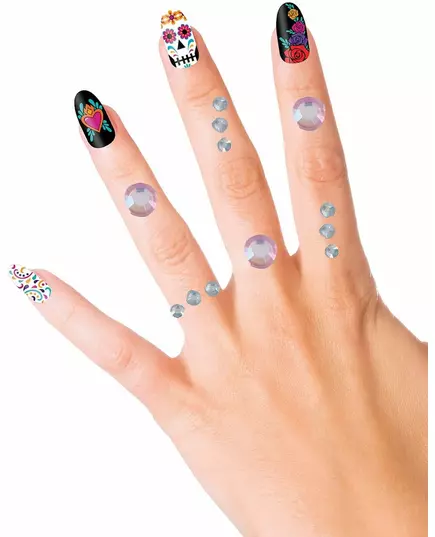 Bijoux pour visage adhésifs cristaux roses, image 2