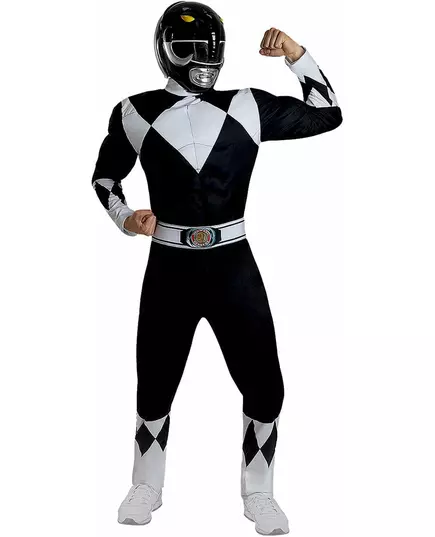 Power Rangers™ helm voor volwassenen zwart, image 2