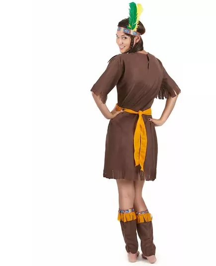 Bruine indianen kostuum voor vrouwen, Maat: X-Large, image 2