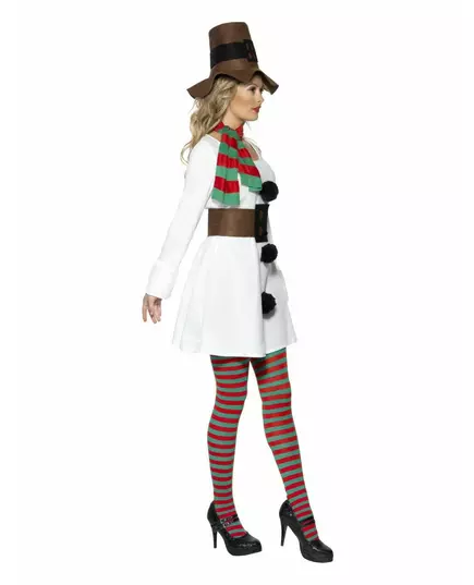 Déguisement bonhomme de neige femme Noël, Taille: Large, image 2