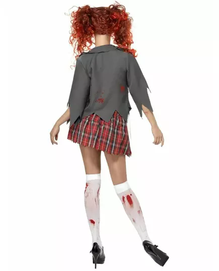 Zombie schoolmeisje kostuum Halloween outfit, Maat: Medium, image 2