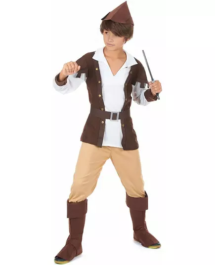 Déguisement garçon des bois marron et beige, Taille: 10–12 ans (130–140 cm), image 2